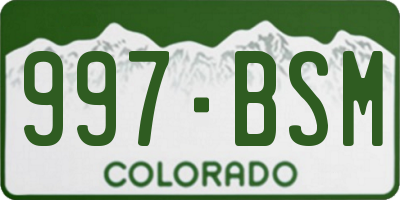 CO license plate 997BSM