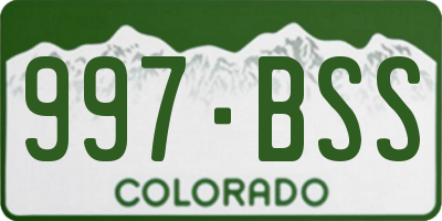 CO license plate 997BSS