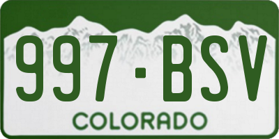 CO license plate 997BSV