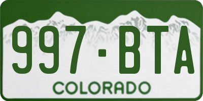 CO license plate 997BTA