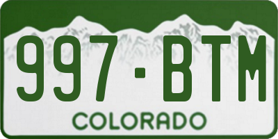 CO license plate 997BTM