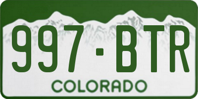 CO license plate 997BTR