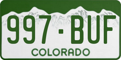 CO license plate 997BUF