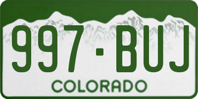 CO license plate 997BUJ