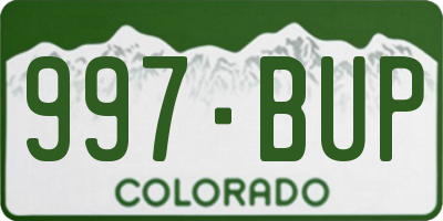 CO license plate 997BUP
