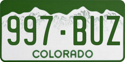 CO license plate 997BUZ