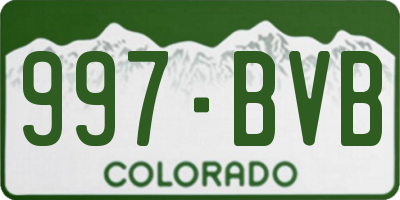 CO license plate 997BVB
