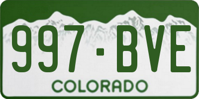 CO license plate 997BVE