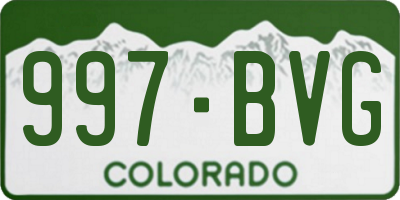 CO license plate 997BVG