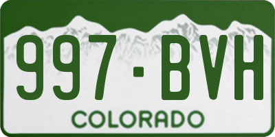 CO license plate 997BVH