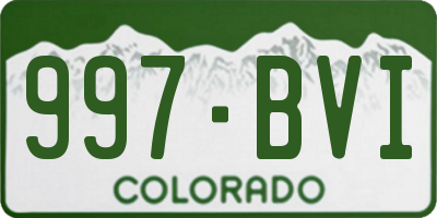 CO license plate 997BVI