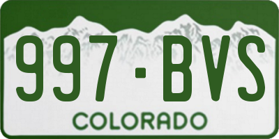 CO license plate 997BVS