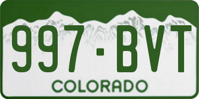CO license plate 997BVT