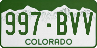 CO license plate 997BVV