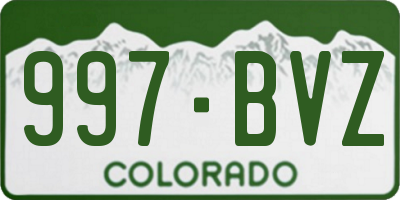 CO license plate 997BVZ