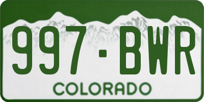 CO license plate 997BWR