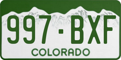 CO license plate 997BXF