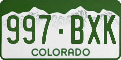 CO license plate 997BXK