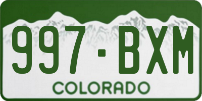 CO license plate 997BXM
