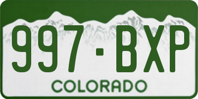 CO license plate 997BXP