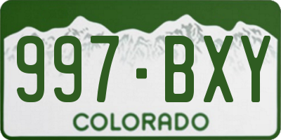 CO license plate 997BXY