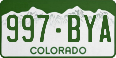 CO license plate 997BYA