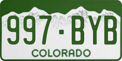 CO license plate 997BYB