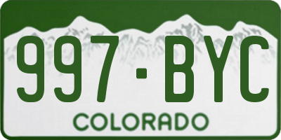 CO license plate 997BYC
