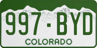 CO license plate 997BYD