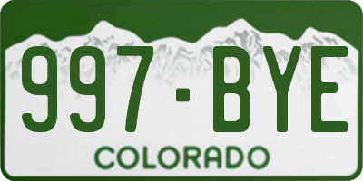 CO license plate 997BYE