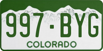 CO license plate 997BYG