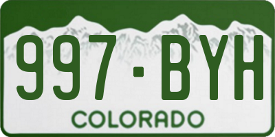 CO license plate 997BYH