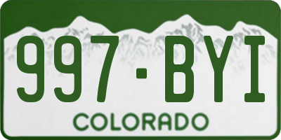 CO license plate 997BYI
