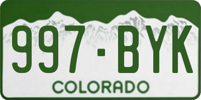 CO license plate 997BYK