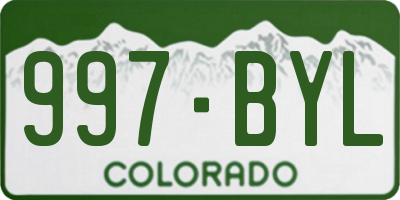 CO license plate 997BYL