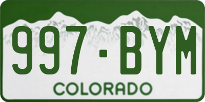 CO license plate 997BYM