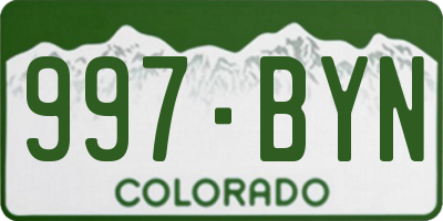 CO license plate 997BYN