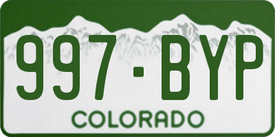 CO license plate 997BYP