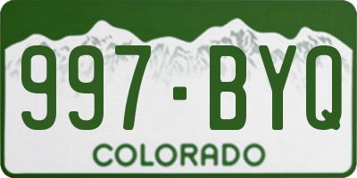 CO license plate 997BYQ
