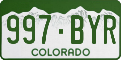 CO license plate 997BYR