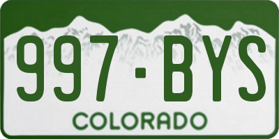 CO license plate 997BYS