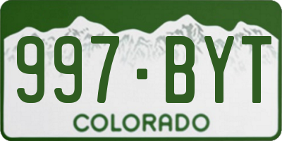 CO license plate 997BYT