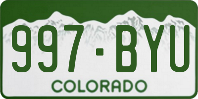 CO license plate 997BYU