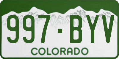 CO license plate 997BYV