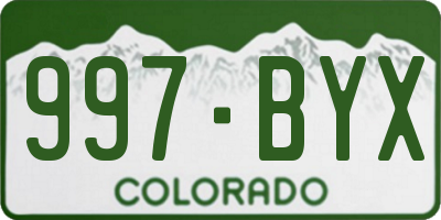 CO license plate 997BYX