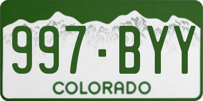 CO license plate 997BYY