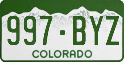 CO license plate 997BYZ