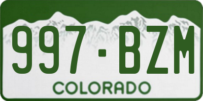 CO license plate 997BZM