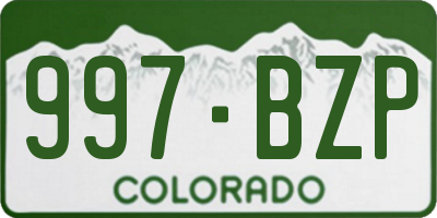 CO license plate 997BZP