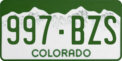CO license plate 997BZS
